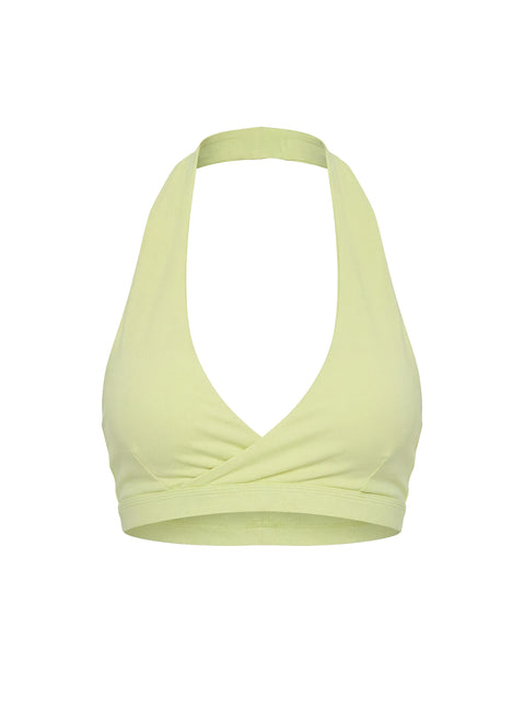 Lock In Active Halter Crop Top Lemongrass