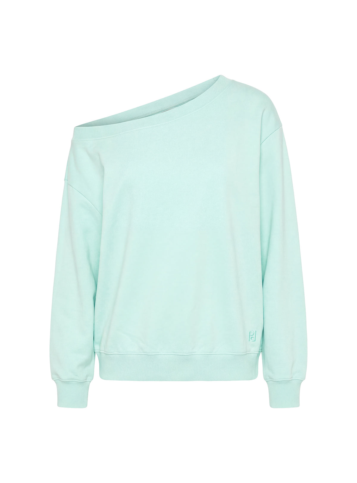 Wellness Off The Shoulder Sweatshirt Turquoise
