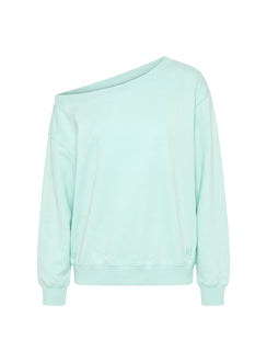 Wellness Off The Shoulder Sweatshirt Turquoise