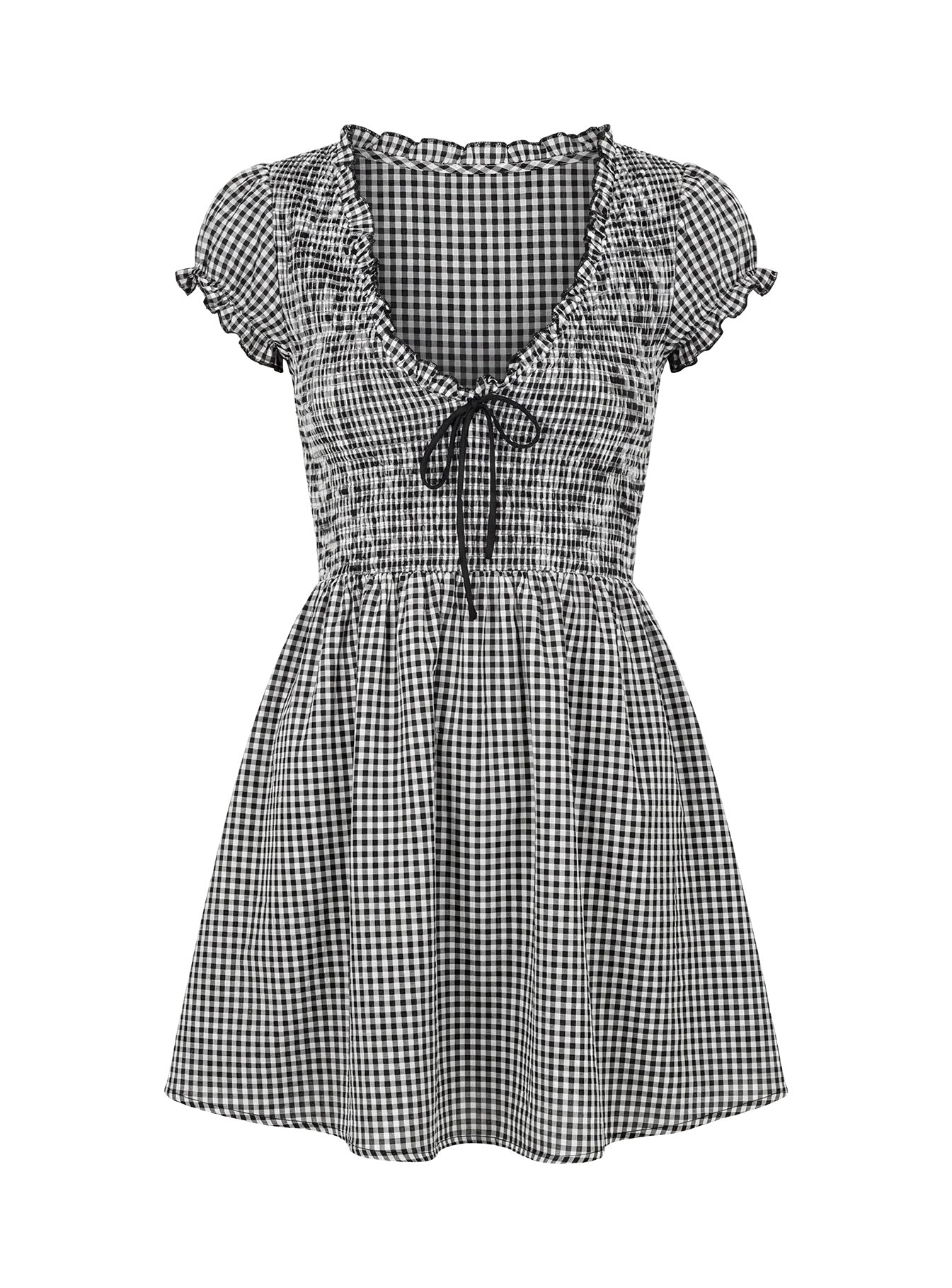 Wescott Gingham Romper Black / White Tall
