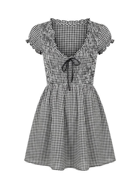 Wescott Gingham Romper Black / White Tall