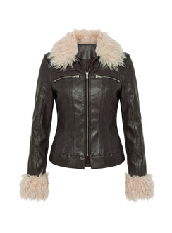 West Coaster Faux Leather Fitted Jacket Black