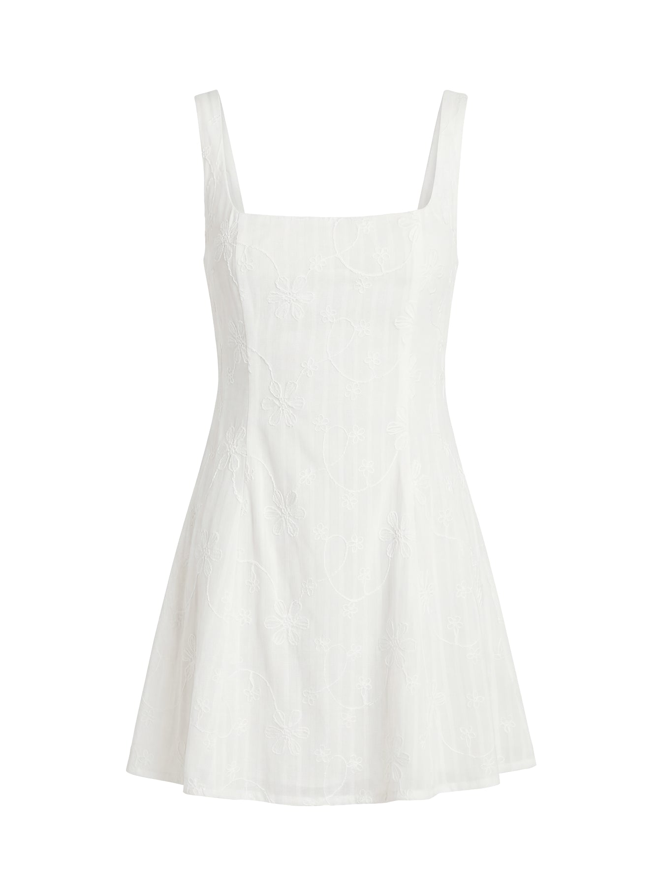 You Can Embroidered Mini Dress White