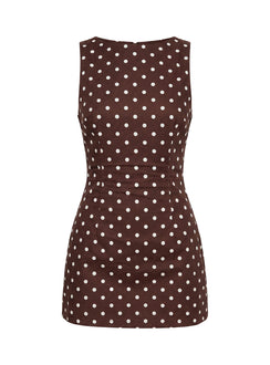 Yumiko Romper Brown Polka Dot