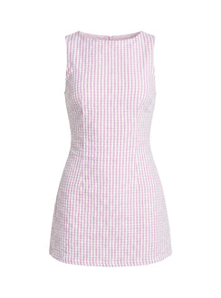 Yumiko Romper Pink Check