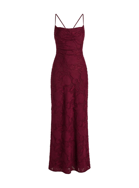 Celena Maxi Dress Burgundy Burnout | Princess Polly Celena Maxi Dress Burgundy Burnout | Princess Polly