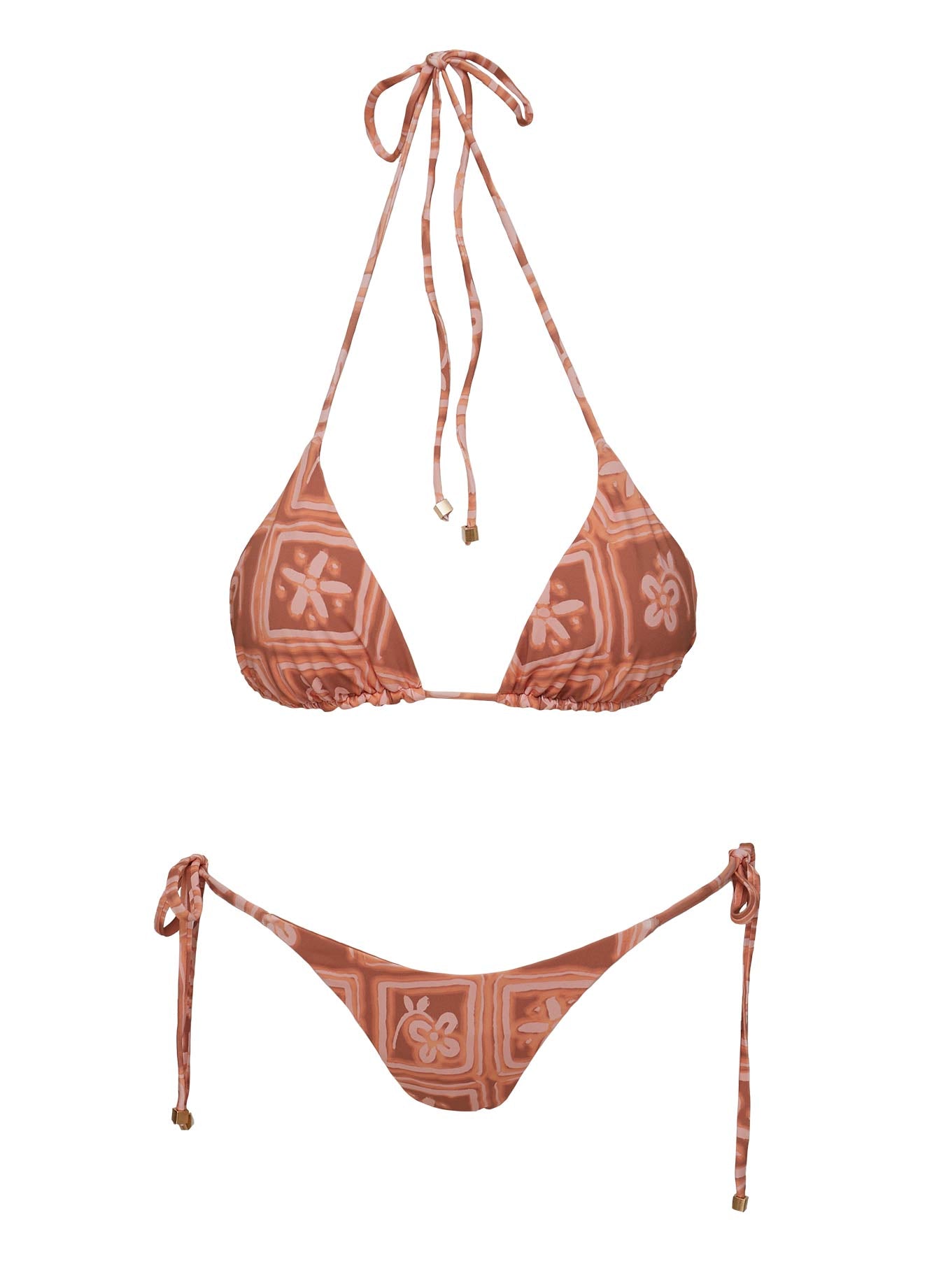 Glora Tie Side Bikini Bottom Rust / Pink
