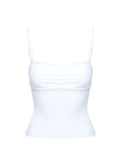 product Princess Polly Halbert Ruched Top White Sleeveless Square Neck 