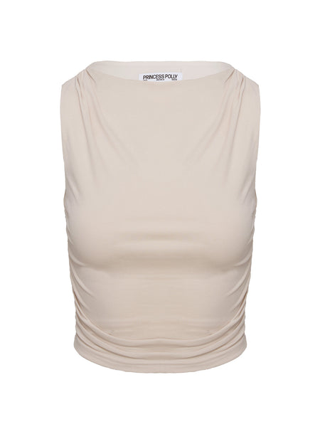Hold Em High Neck Top Cream
