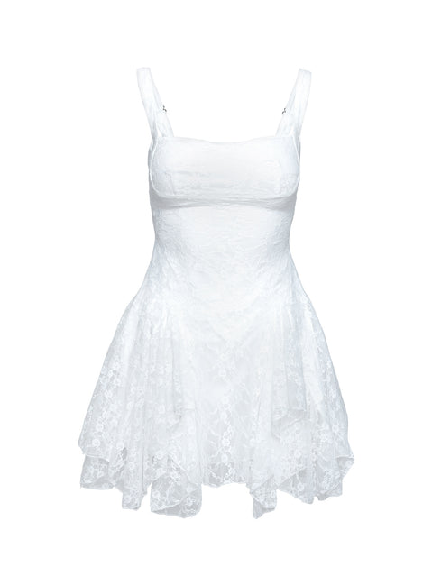 everglimmer lace mini dress white September Lace Mini Dress White