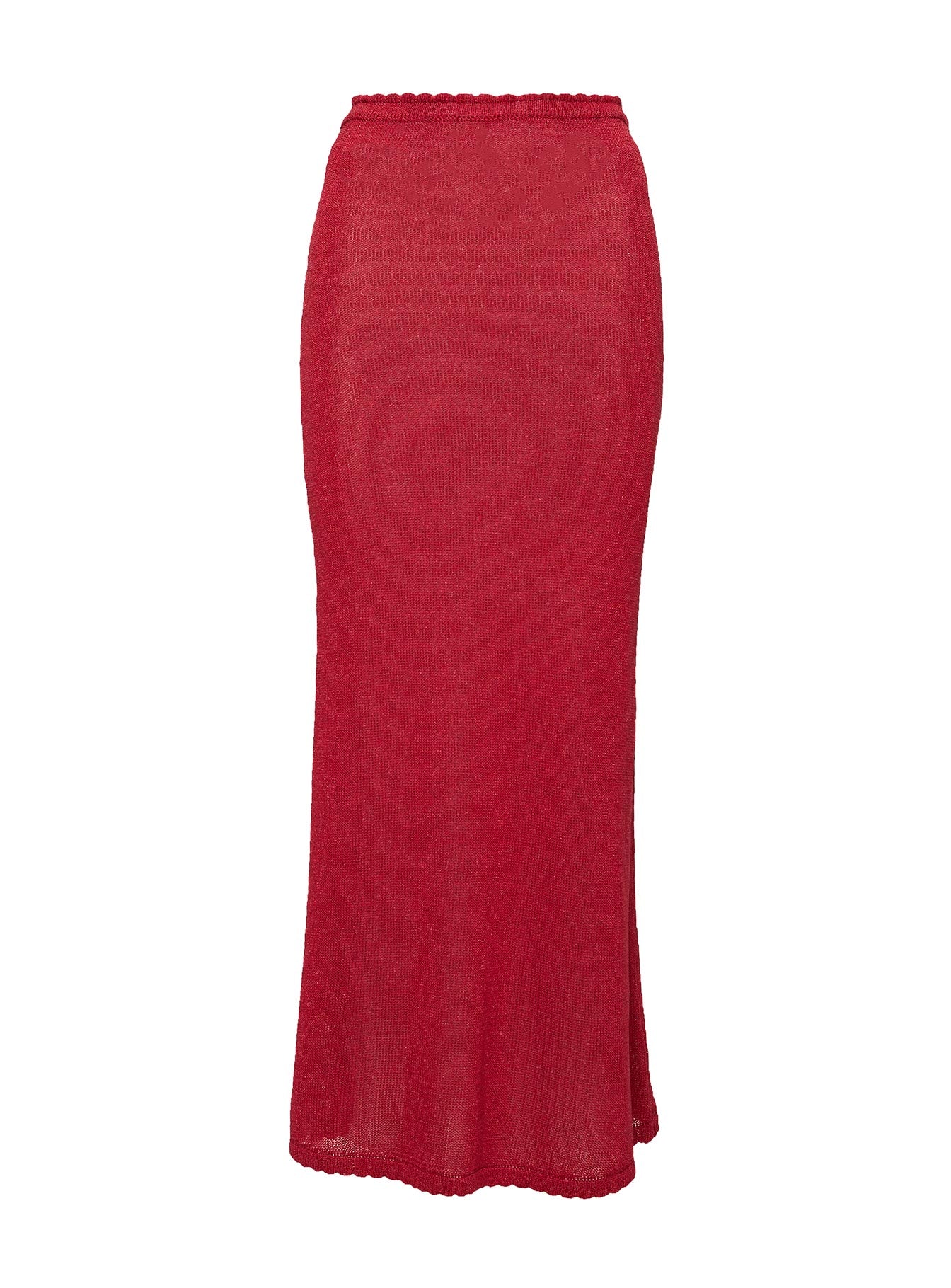 Knitted maxi 2025 skirt red