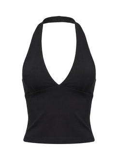 Habitual Active Longline Plunge Neck Tank Top Black
