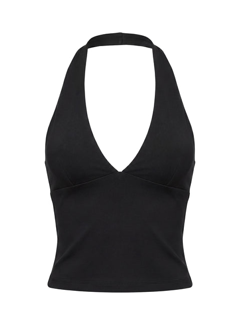 Habitual Active Longline Plunge Neck Tank Top Black