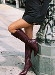 Harrie Knee High Boots Burgundy