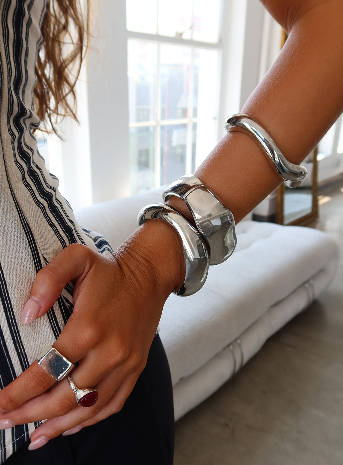 Princess Polly Lower Impact Hot Gossip Cuff Set Silver