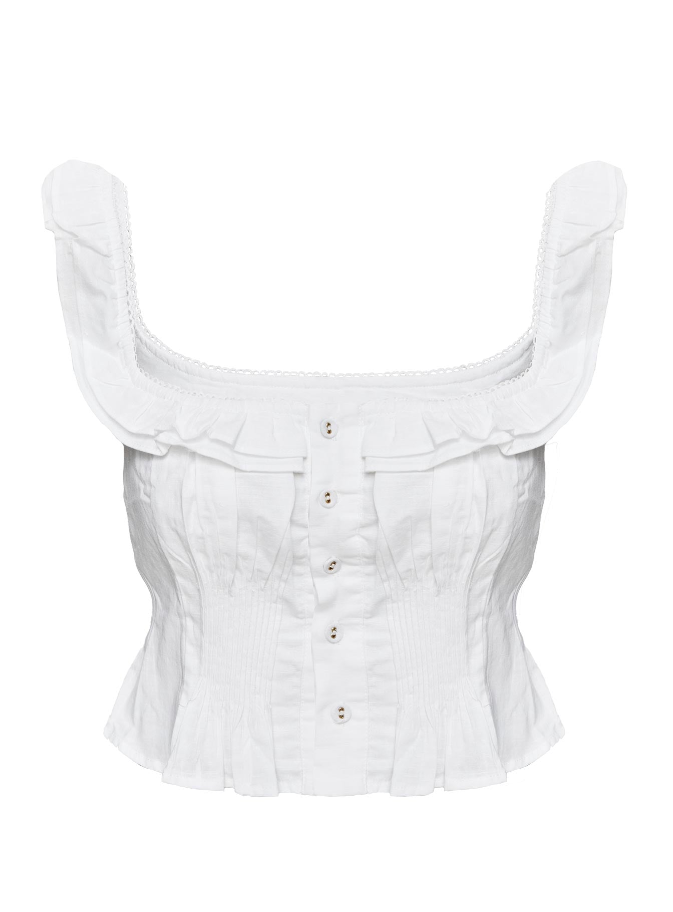 セール1点のみBibiy IRIS RUFFLE TOP ホワイト Iris Ruffle Top - Cream | Fashion Nova