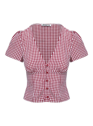 Isolda Top Red Gingham