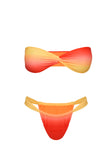 Jacqueline Twist Front Bikini Top Orange Ombre