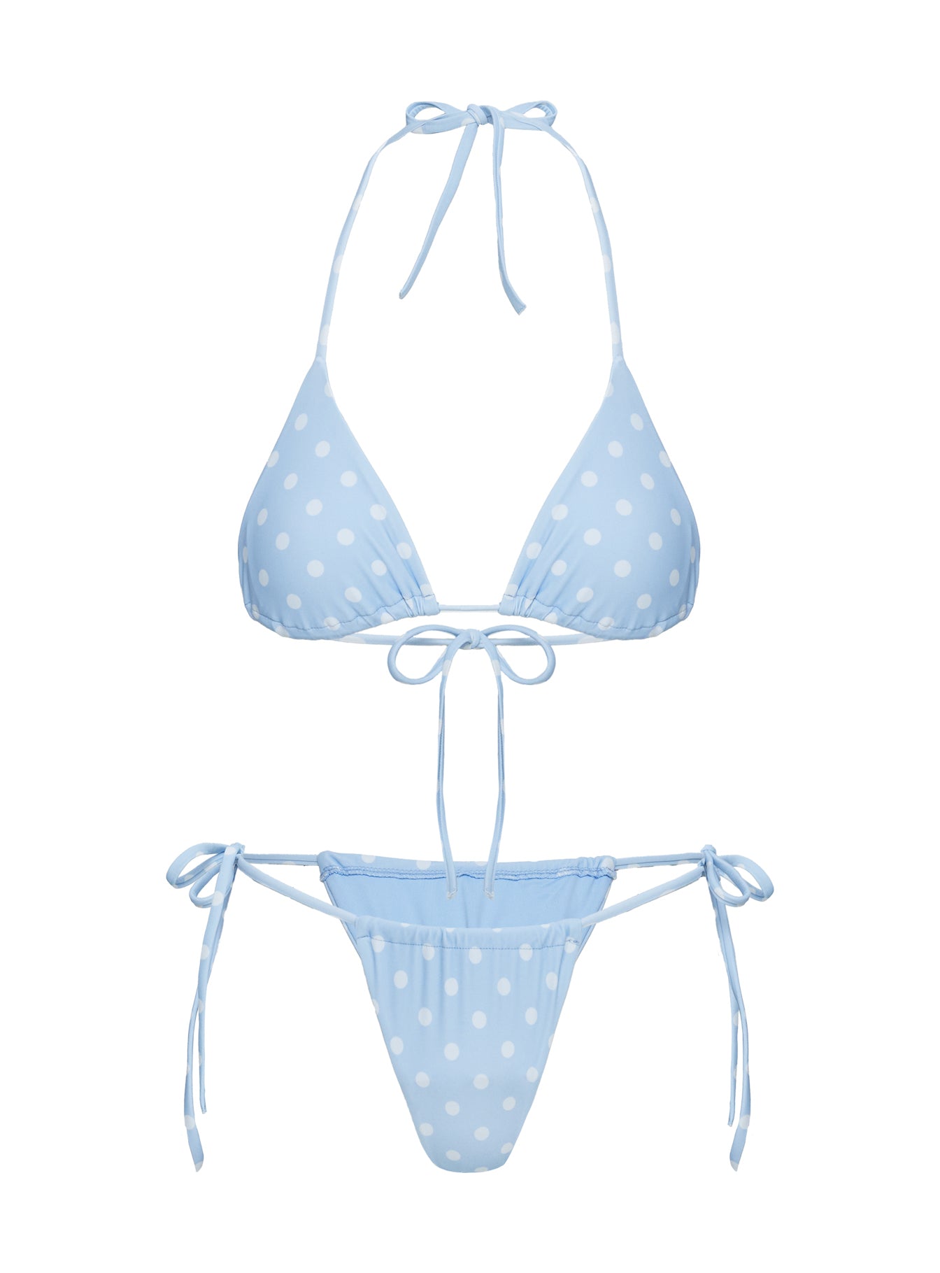 Jenner Triangle Bikini Top Blue / Polka Dot