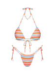 Jenner Tie Side Ruched Bikini Bottom Candy Stripe