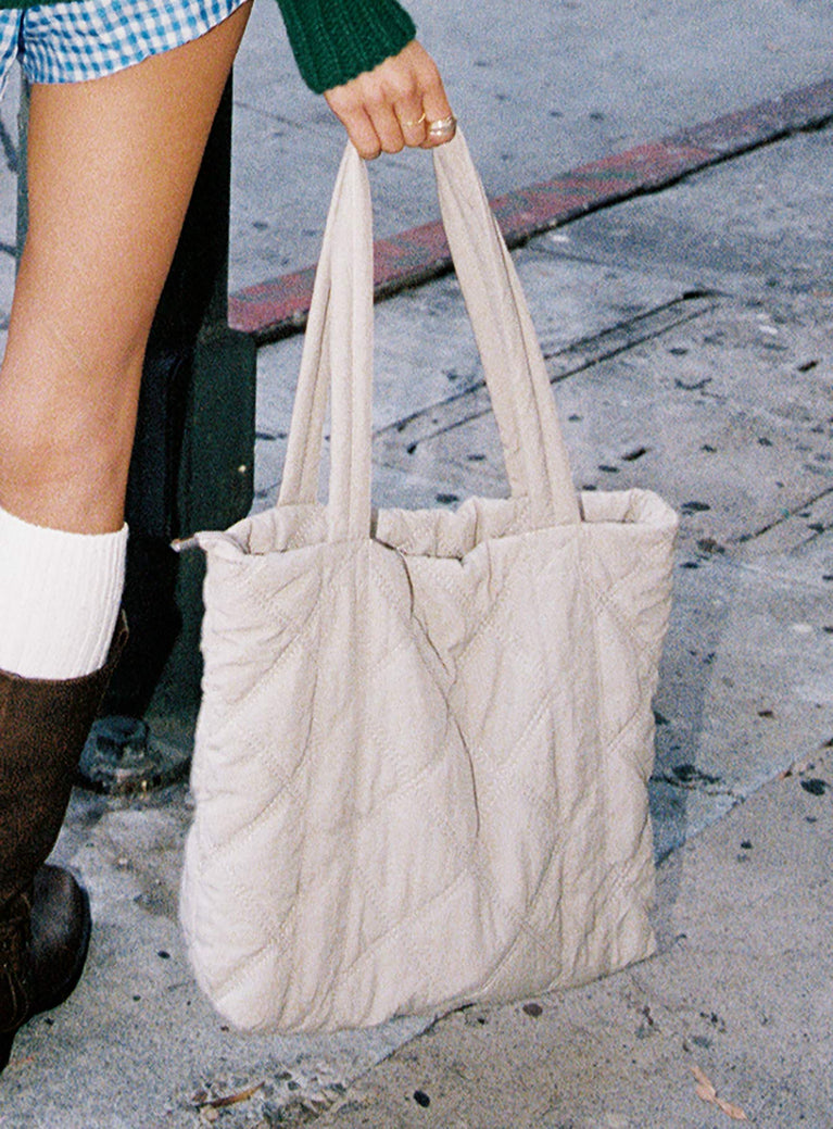 Bolso Mujer Acolchado Jovie Nylon Quilted Tote Khaki Princess