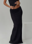 back view of model wearing Princess Polly Just Like That Maxi Skirt Black Maxi 