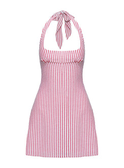 kalico halter mini dress Kalico Halter Mini Dress Red / White Stripe