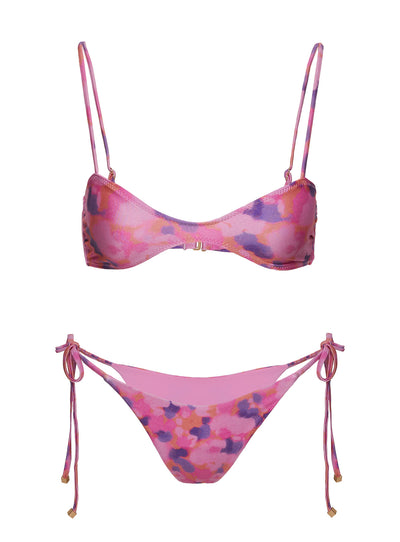 Liona Bead Bikini Bottoms - Purple Stripe
