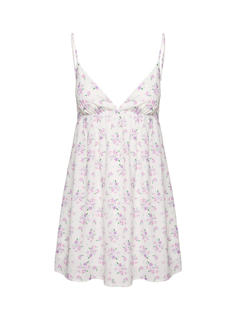 product Princess Polly Koko Mini Dress Cream Floral Plunger 