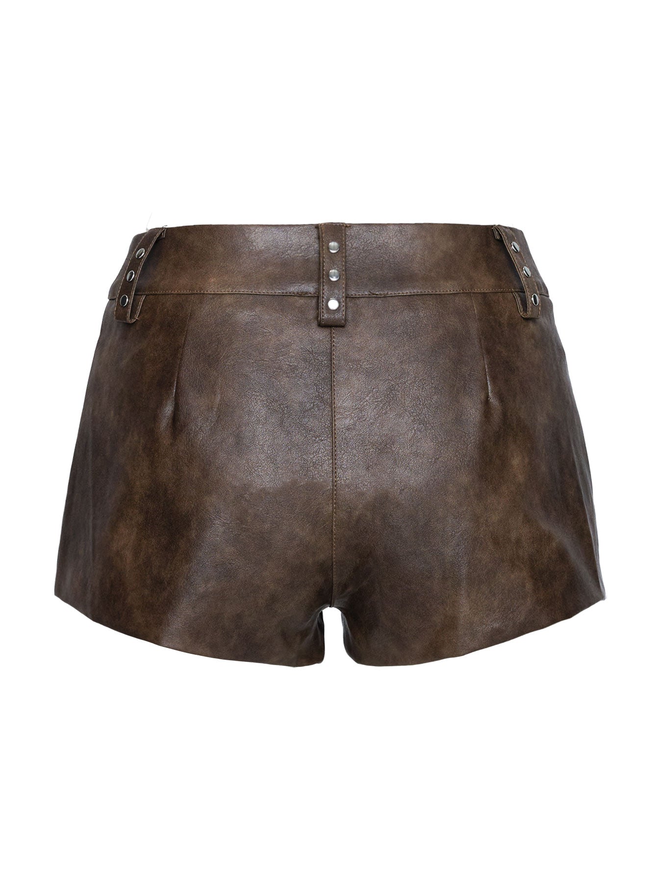 Kenickie Stud Micro Shorts Brown | Princess Polly