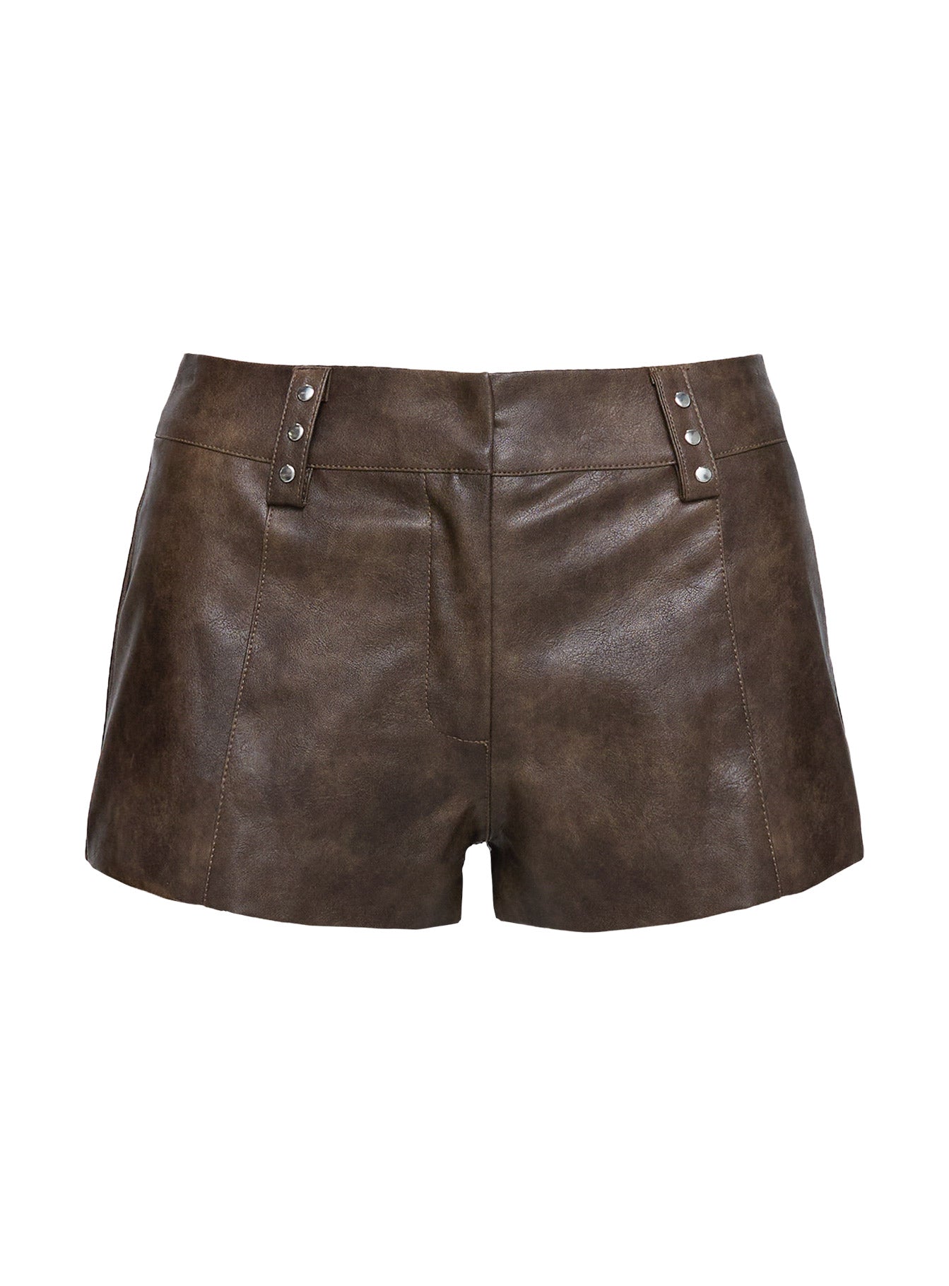 Kenickie Stud Micro Shorts | Brown | Womens