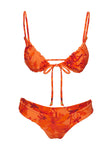 Lelani Ruched Bikini Bottoms Orange Floral