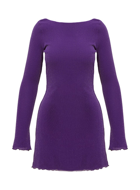 Leshner Long Sleeve Mini Dress Purple Leshner Long Sleeve Mini Dress Purple