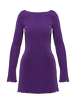 Leshner Long Sleeve Mini Dress Purple