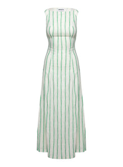 product Princess Polly Lewisa Maxi Dress Green Stripe Boat Neck 