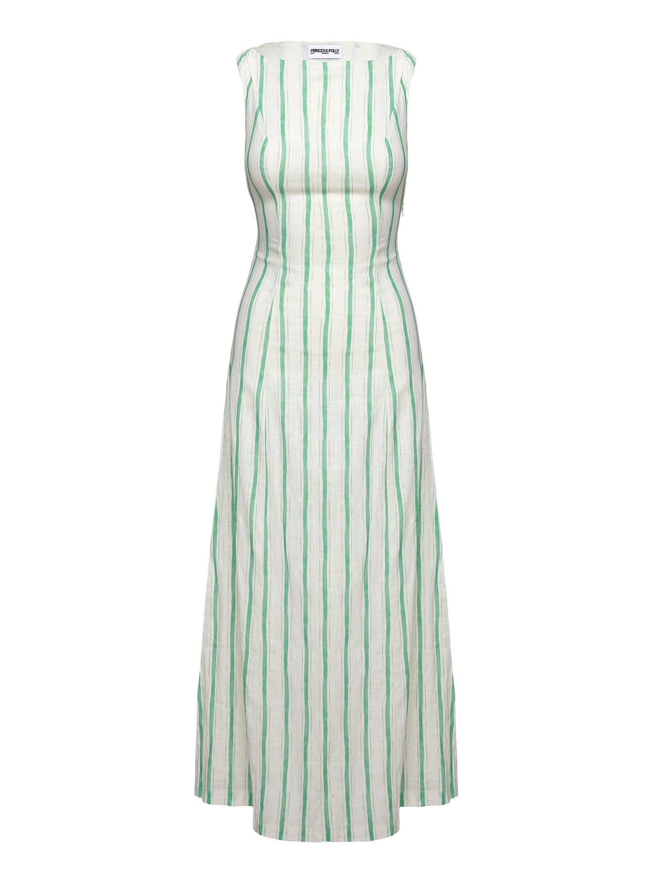 product Princess Polly Lewisa Maxi Dress Green Stripe Tall High Neck 