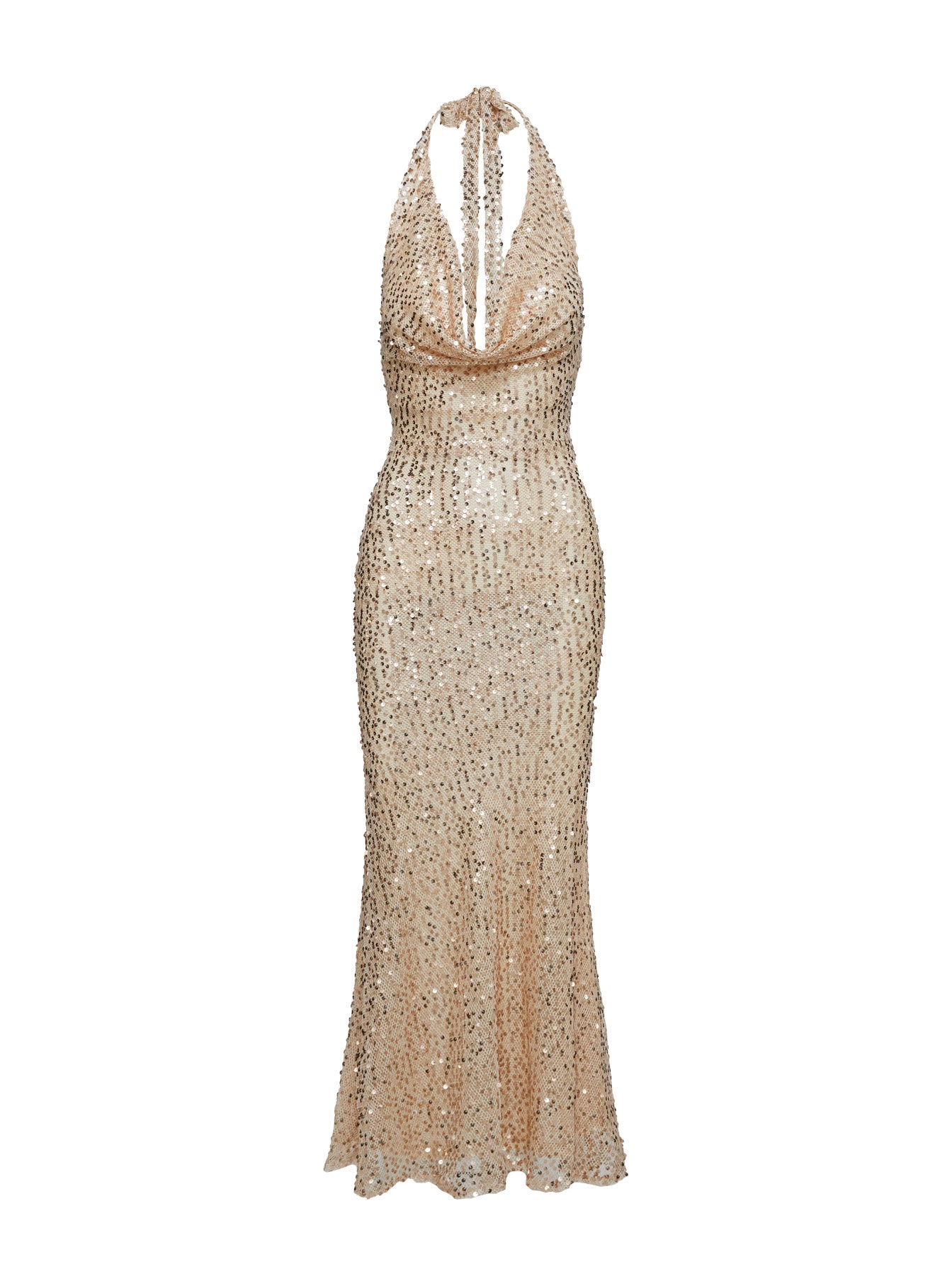 Luxurious Cowl Neck Sequin Maxi Dress Champagne | Princess Polly Luxurious Cowl Neck Sequin Maxi Dress Champagne | Princess Polly