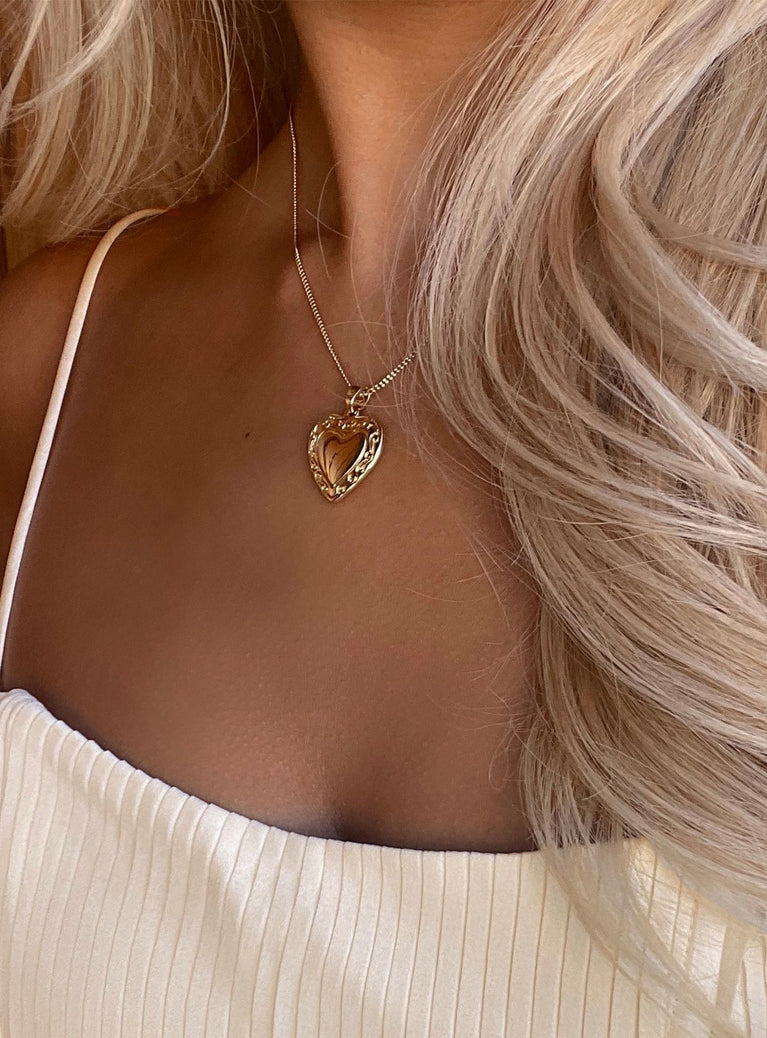 Lock It Up Plated Necklace Gold | Womens | Princess Polly Lower Impact