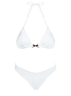 Lucky Bay Anglaise Triangle Bikini Top White
