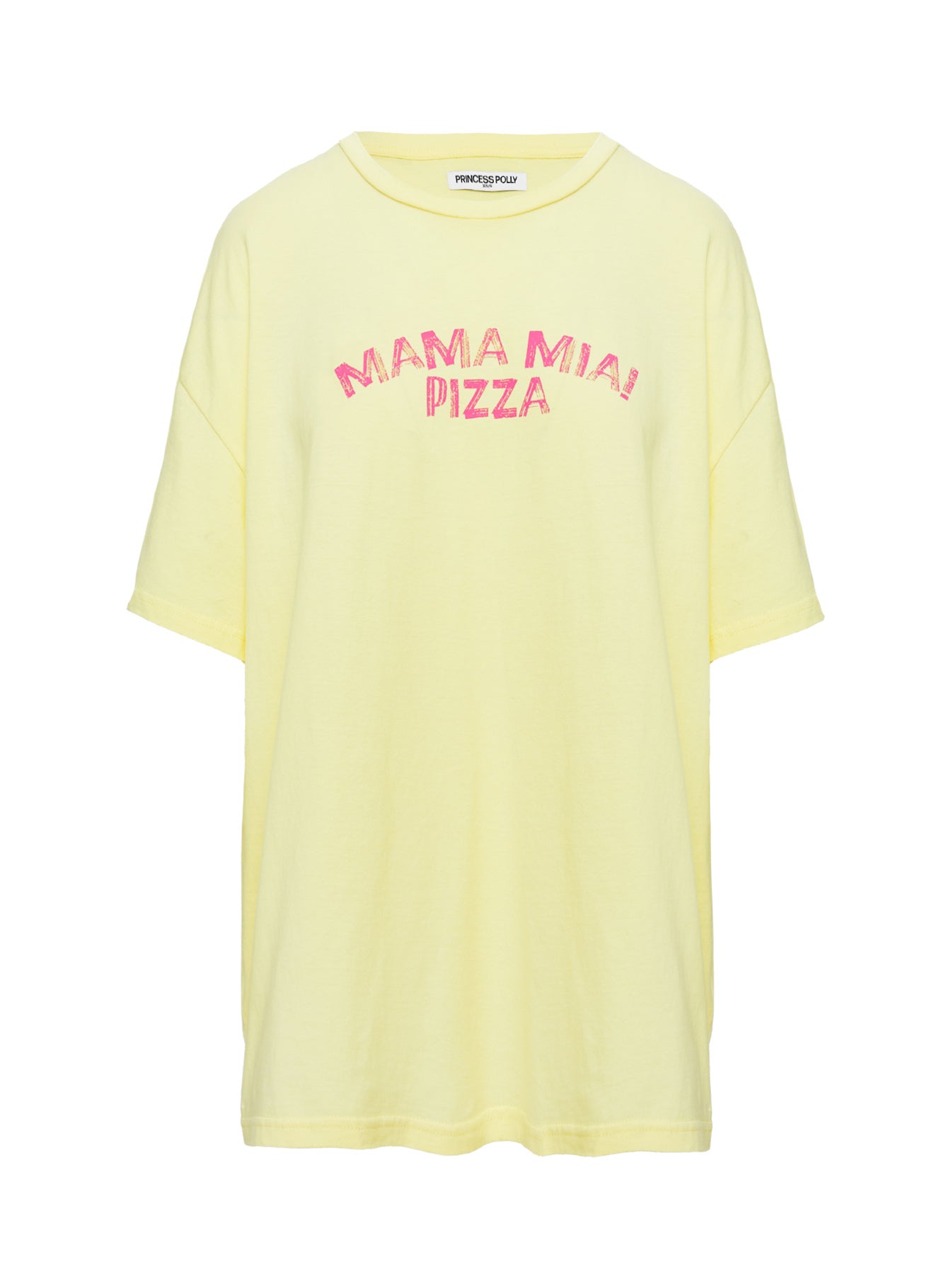 product Princess Polly Made With Love Graphic Top Pastel Yellow Half Sleeves Crew Neck 