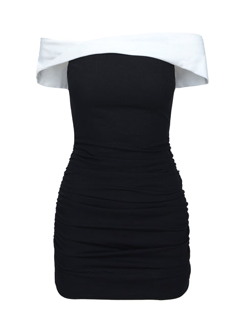 Marcia Mini Dress Black / White | Princess Polly Marcia Mini Dress Black / White | Princess Polly