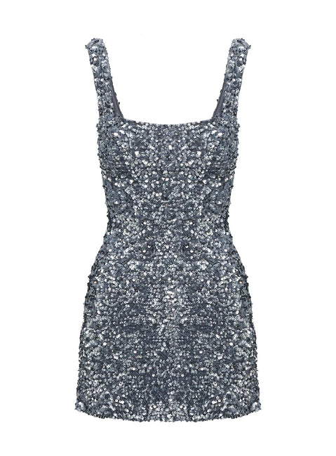 Miss Me Sequin Mini Dress Silver | Princess Polly Miss Me Sequin Mini Dress Silver | Princess Polly