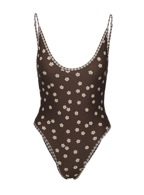 Mullen One Piece | Brown Floral | Womens | Princess Polly Lower Impact Mullen One Piece | Brown Floral | Womens | Princess Polly Lower Impact