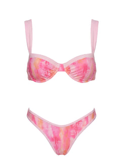 Melessa Underwire Bikini Top Pink Tie Dye