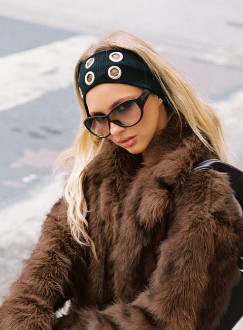 Movie Stars Eyelet Headband Black