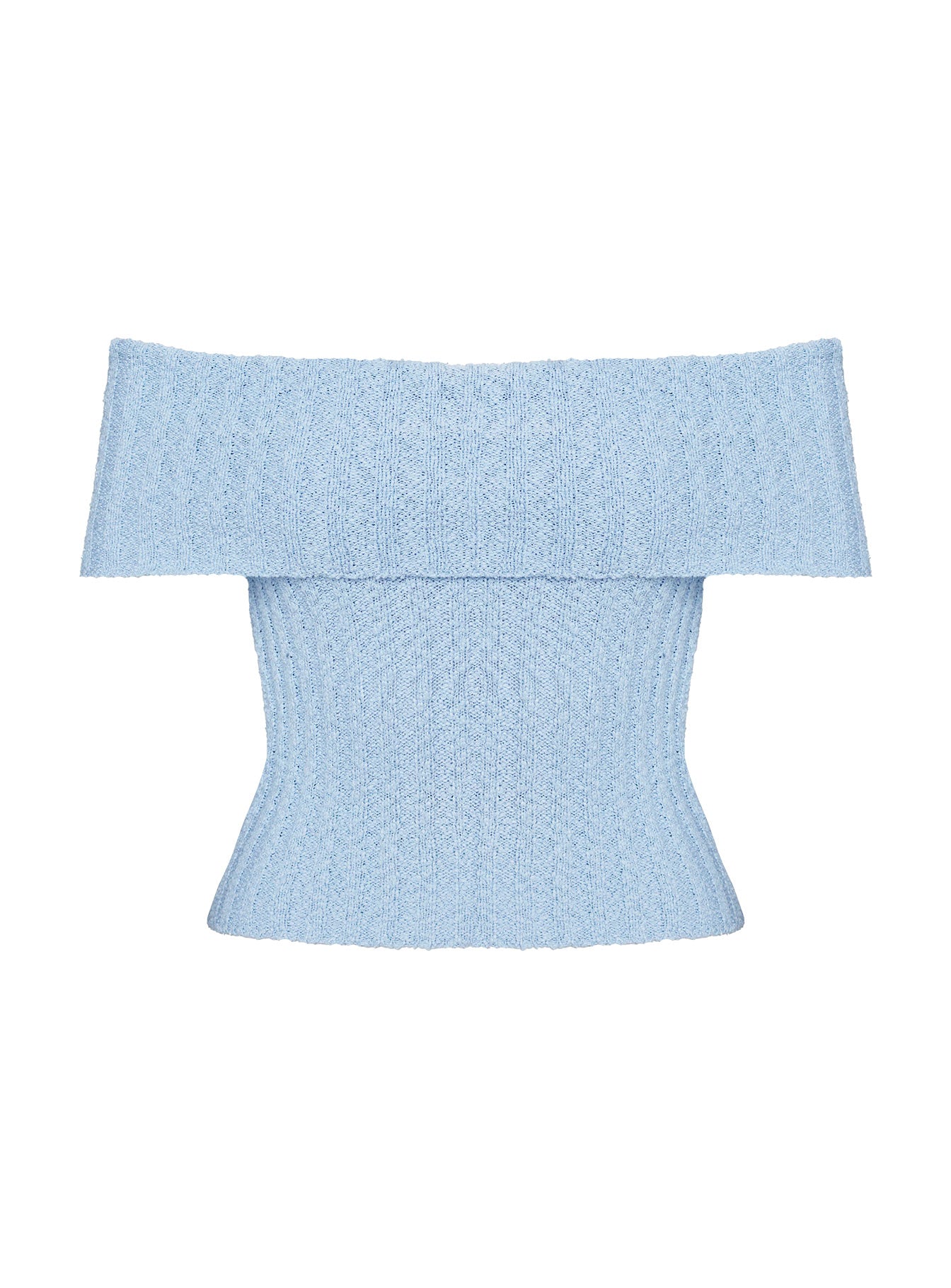 product Princess Polly Murmur Off Shoulder Top Blue Short Sleeves straight 