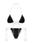 Nayeli Triangle Bikini Top Black / White