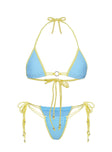 Nayeli Tie Side Bikini Bottoms Blue / Yellow