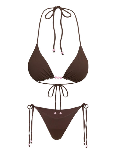 dressy swimsuit top brown dress Sequin Bikini Top Lace Up Back Trumpet Dress with Sweep Train missy / 10 / brown
