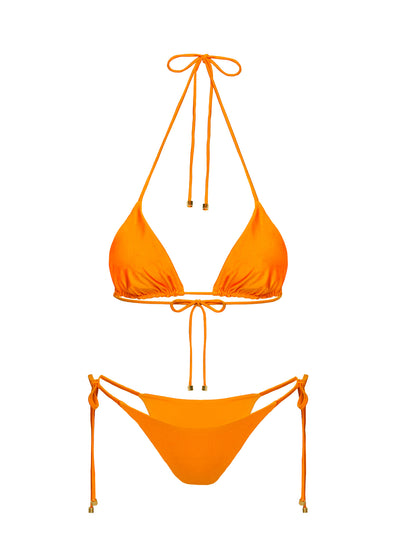 Nevaeh Triangle Shine Bikini Top Orange